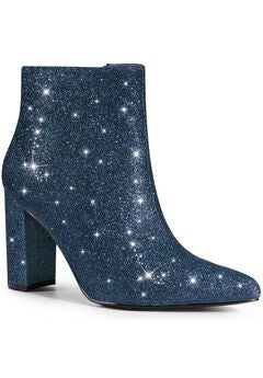Pointed Toe Chunky Heel Boots
