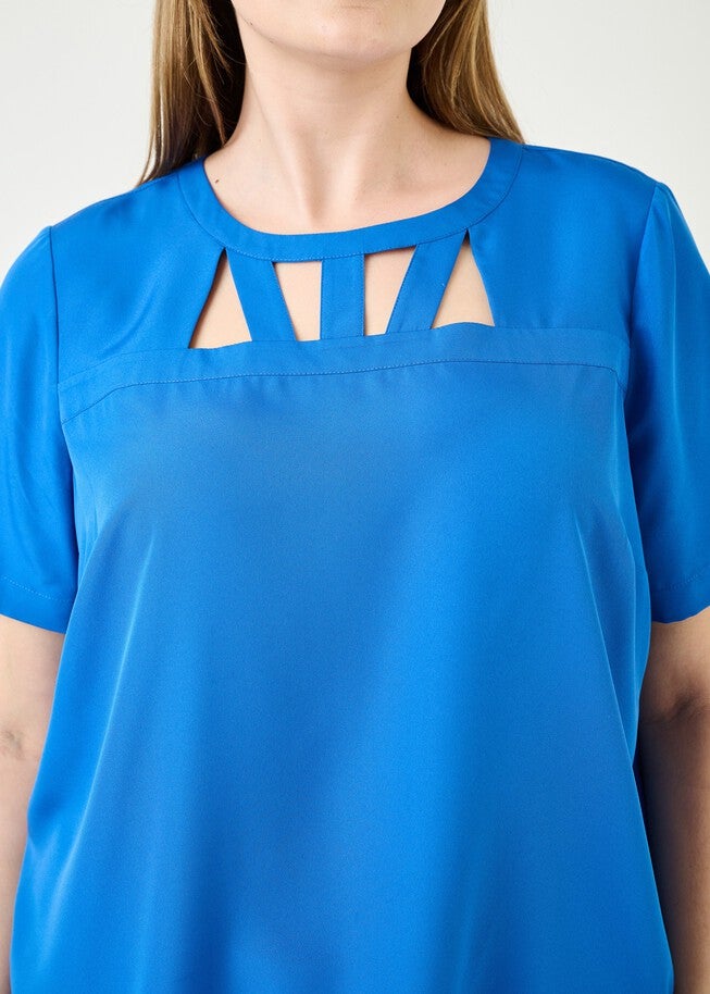 Abby Short Sleeve Cutout Top, LAPIS BLUE / Navy, alternate image number null