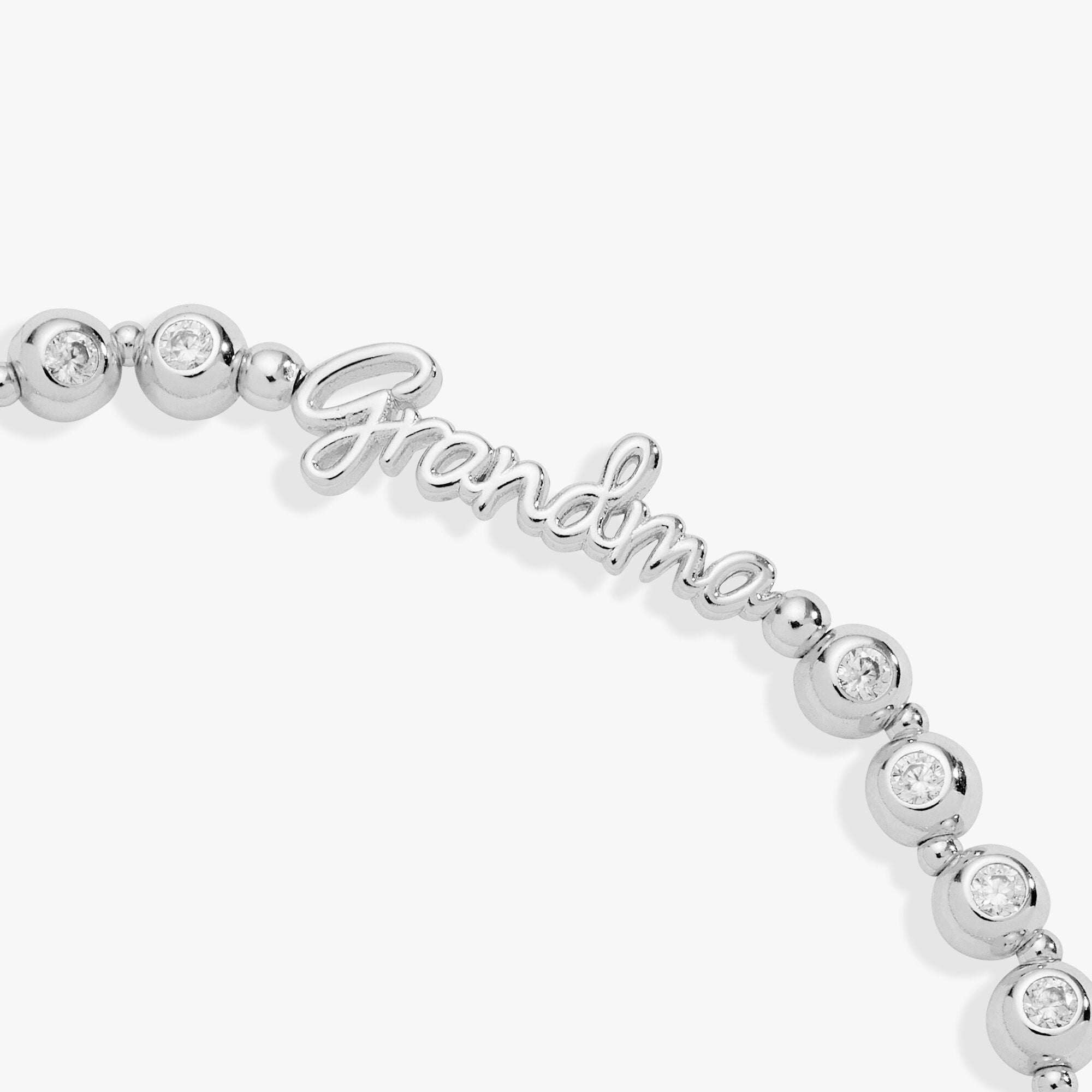 Grandma Elongated Crystal Stretch Bracelet, Silver / Silver, alternate image number 1