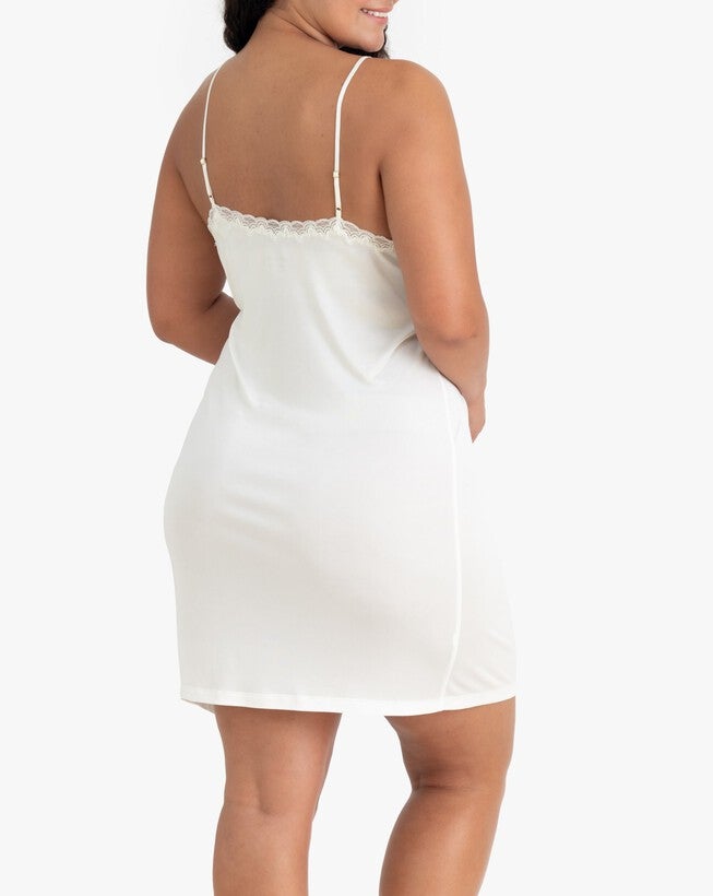 Silk Blend Slip, Winter White / White, alternate image number 2