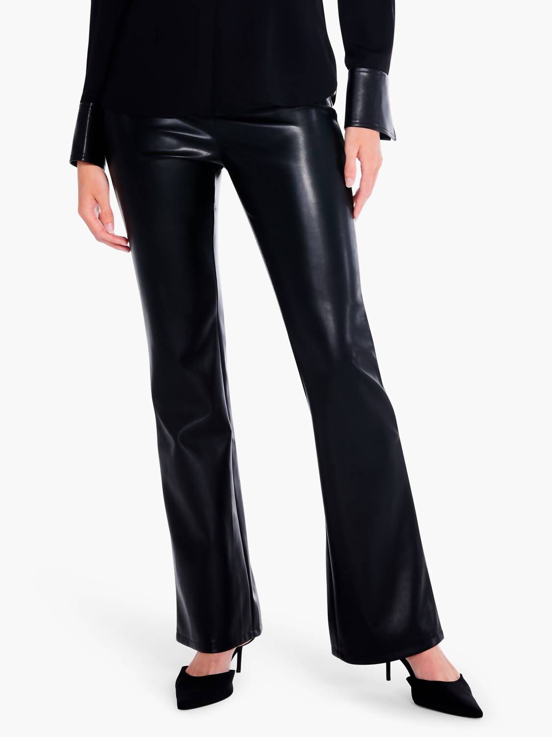 FAUX LEATHER BOOTCUT PANT IN BLACK ONYX, , alternate image number 4