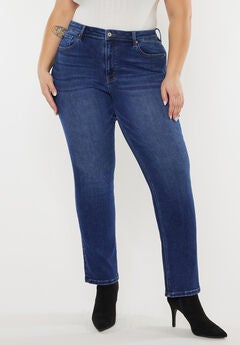 Alannah Essentials High Rise Slim Straight Leg Jeans (Plus Size)