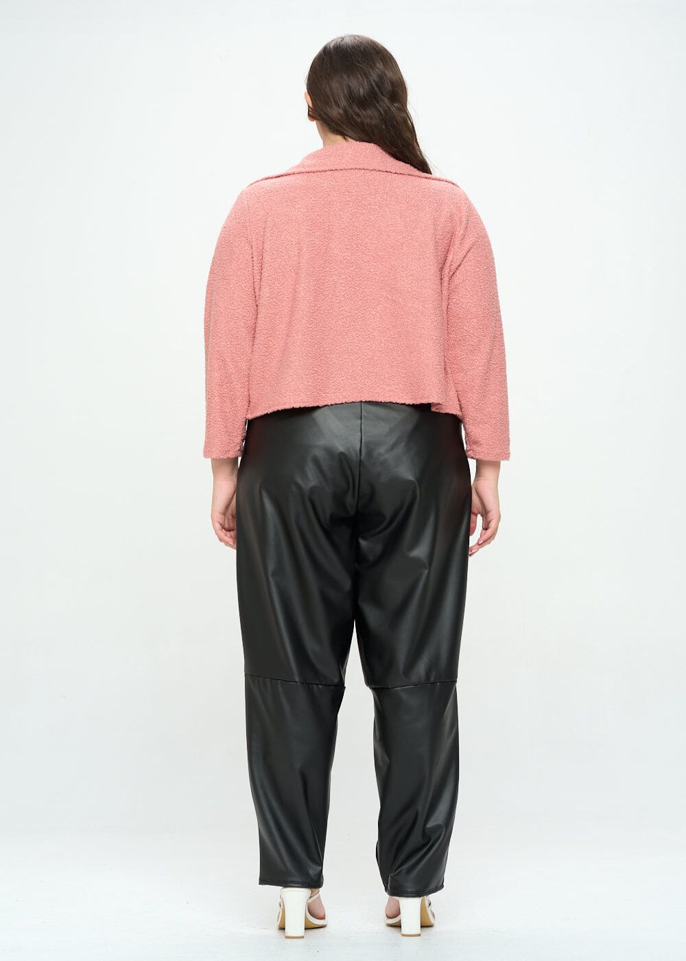 ERICA SHEARLING CROP JACKET, Pink / Pink, alternate image number 1