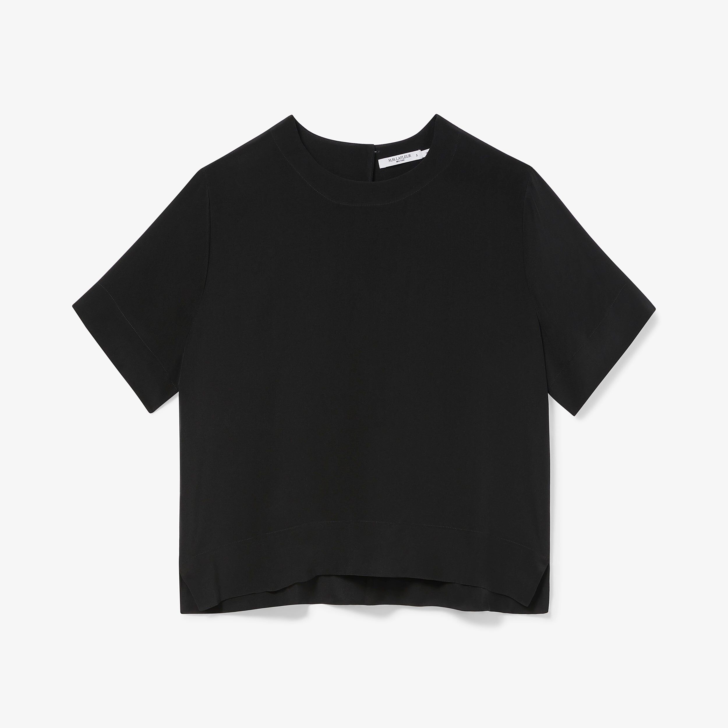 Annika Tee - Washable Silk, Black / Black, alternate image number 5