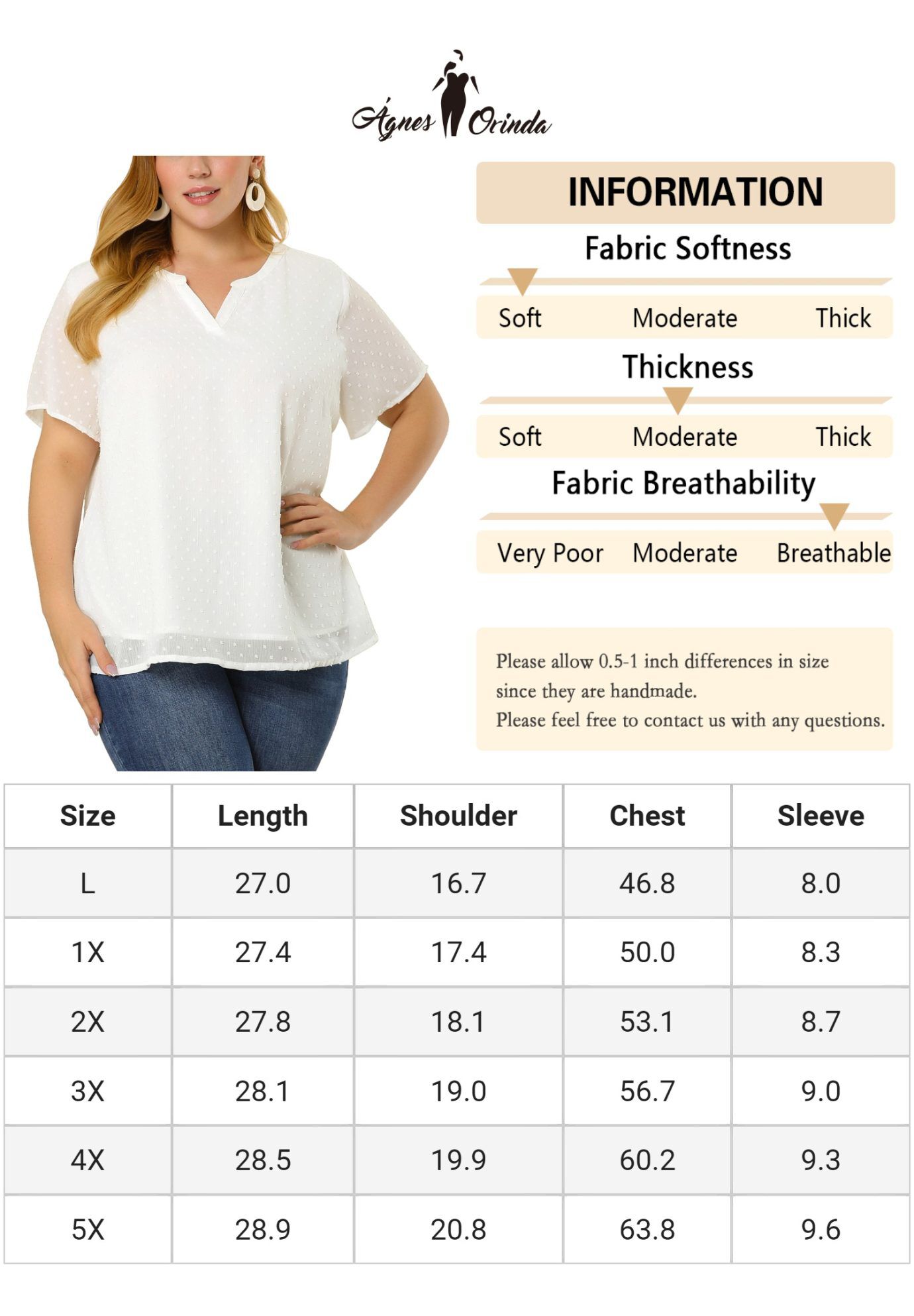 Swiss Dots Notched Neck Short Sleeve Basic Blouse, White / White, alternate image number 4