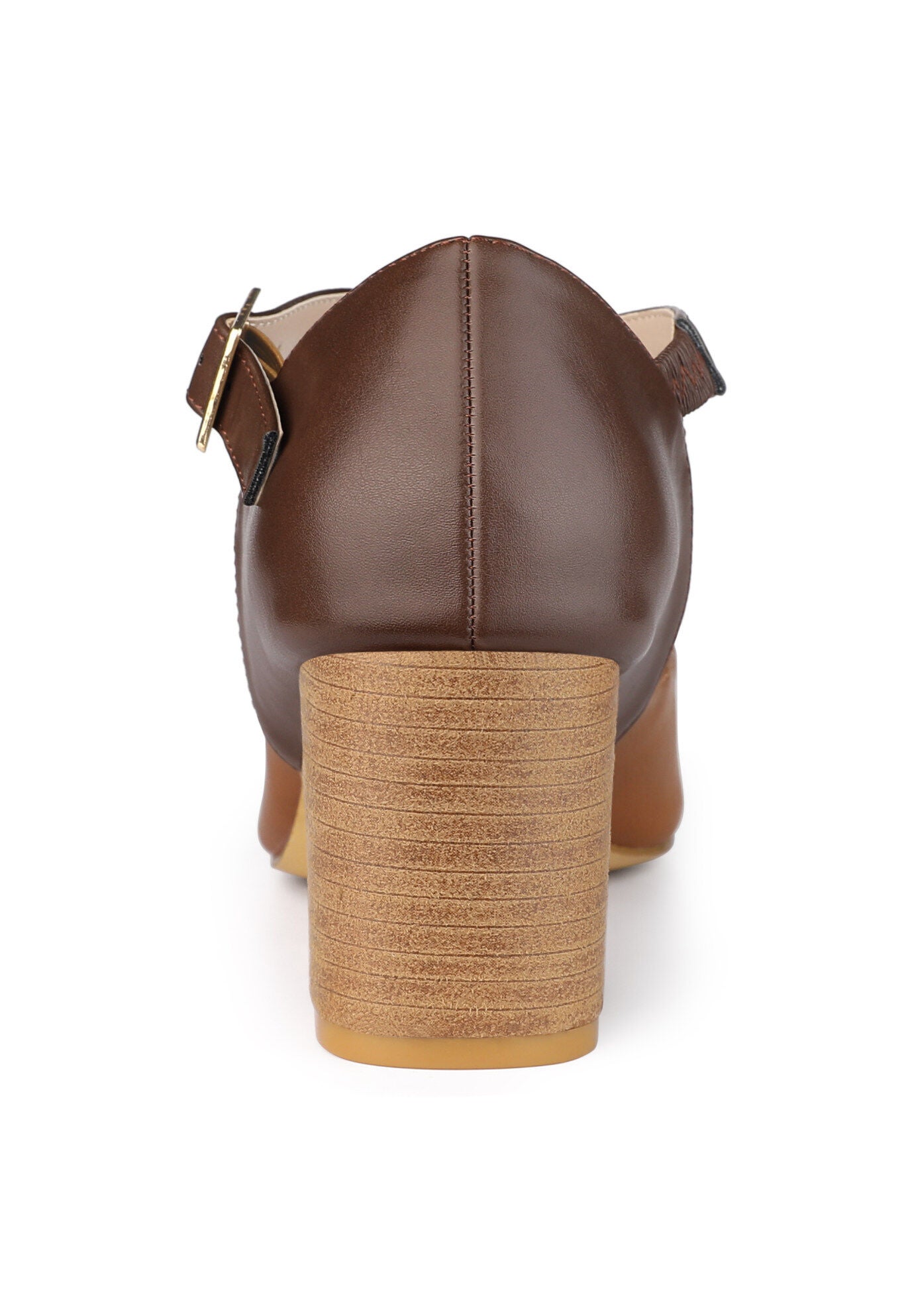 Mary Jane Heels Square Toe Dress Shoes, Brown / Brown, alternate image number 1