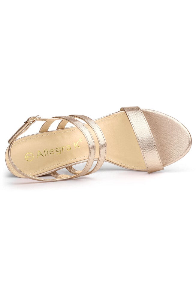 Slingback Block Heel Ankle Strap Sandal, Rose Gold / Pink, alternate image number 3