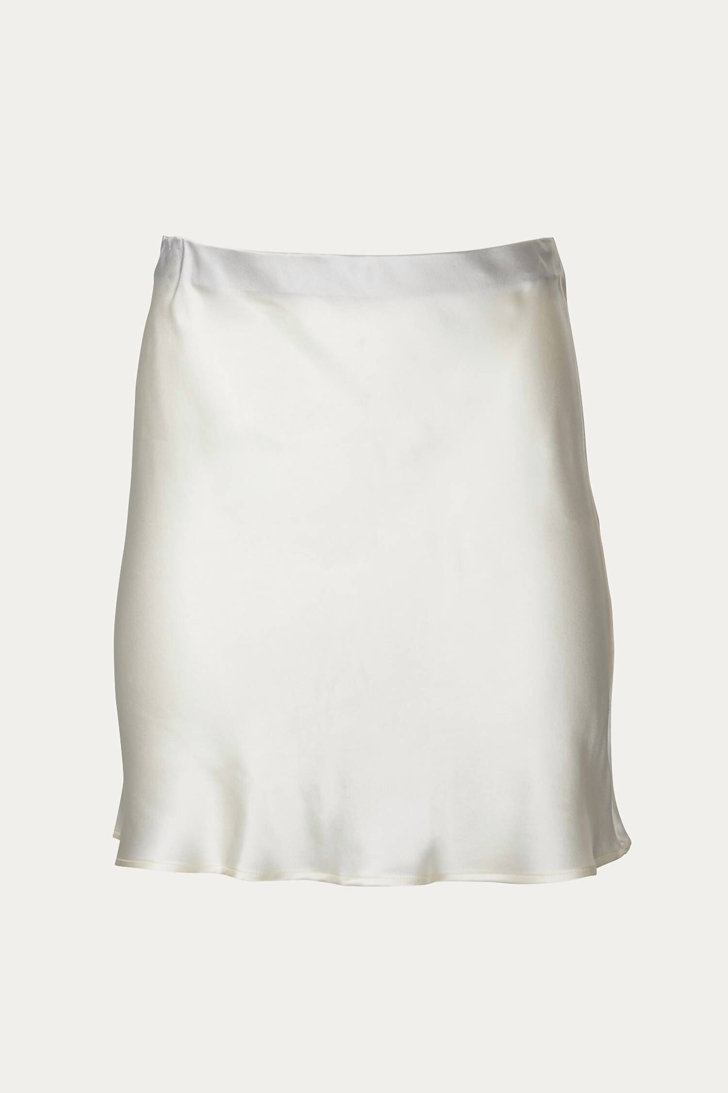 MADISON SILK-SATIN MINI SLIP SKIRT IN IVORY, Ivory / White, alternate image number 2