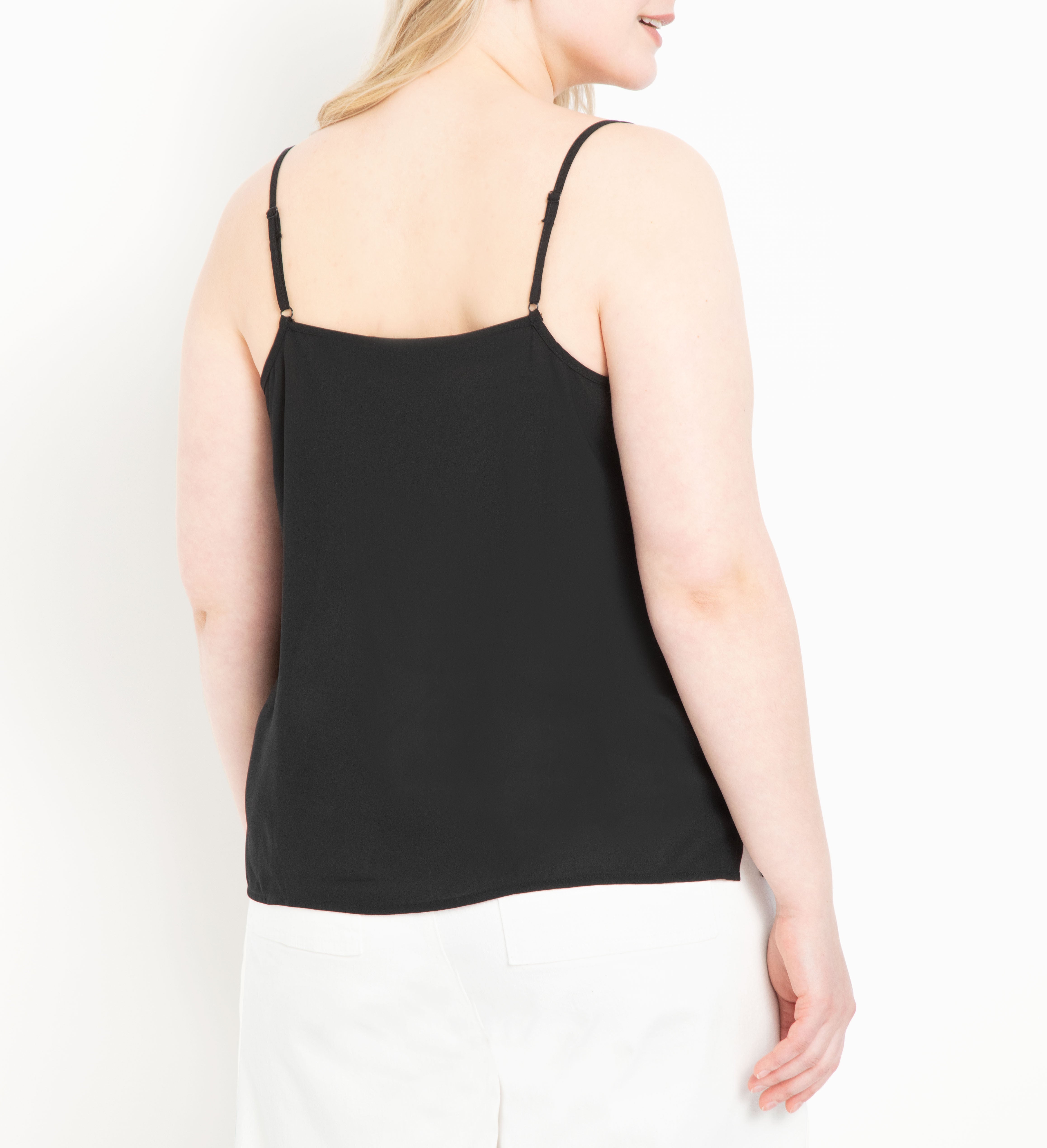 V-Neck Cami, Black / Black, alternate image number 1