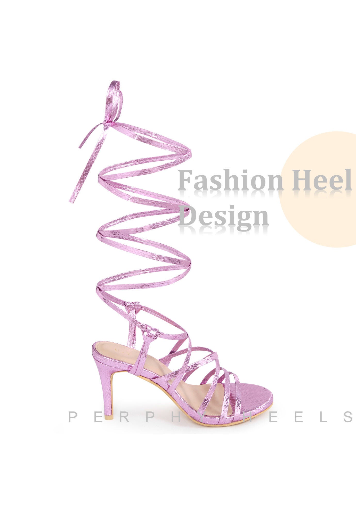 Snakeskin Strappy Lace Up Stiletto Heels Gladiator Sandals, Pink / Purple, hi-res image number 0