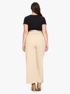 KATHLEEN PAPERBAG PANTS, Taupe / Taupe, alternate image number 2