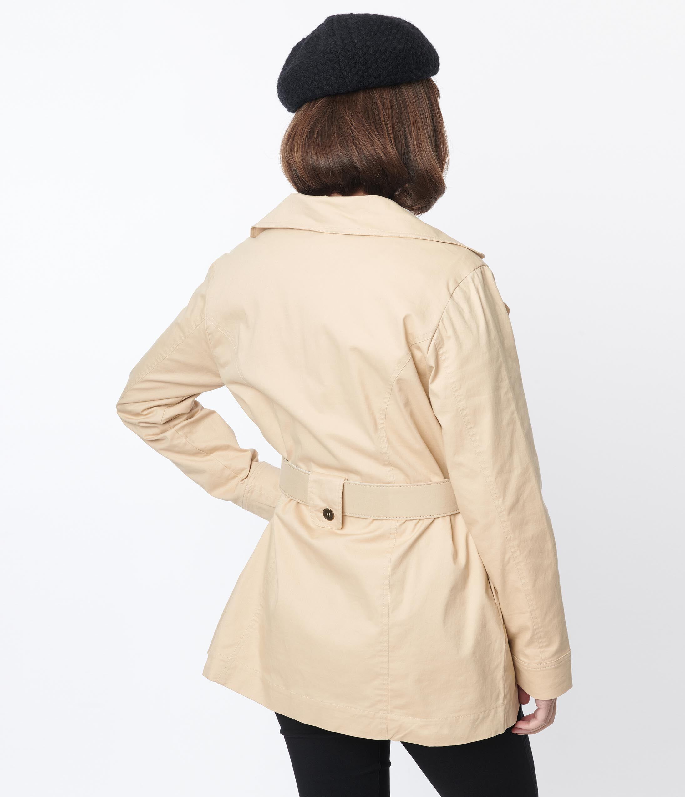 Smak Parlour Khaki Belted Trench Coat, Brown Nude / Tan, alternate image number 3