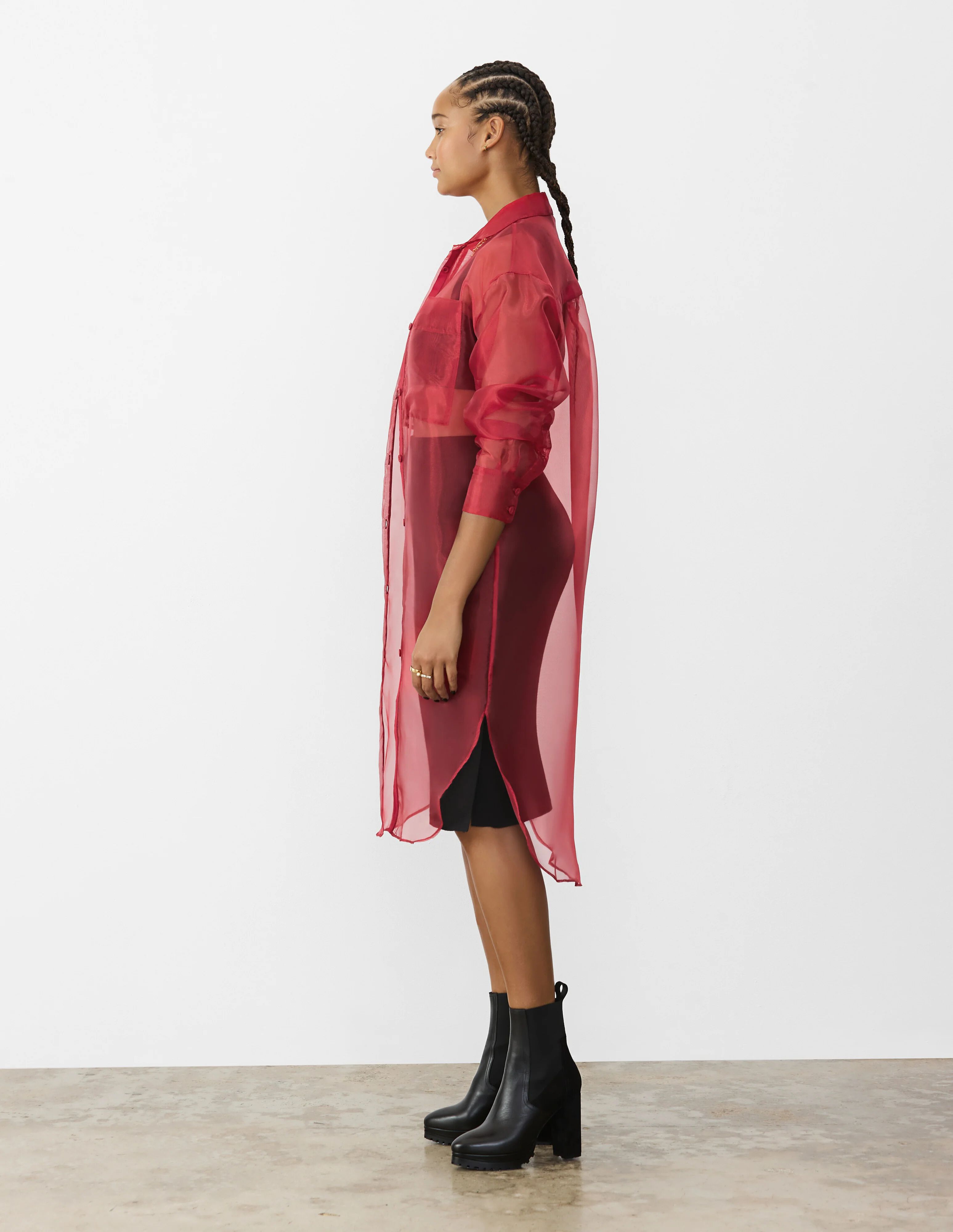 トップス BACK OPEN SHEER KNIT TUNIC DIANTE Intricate Pattern Wrap Knit Top | Wolford United States