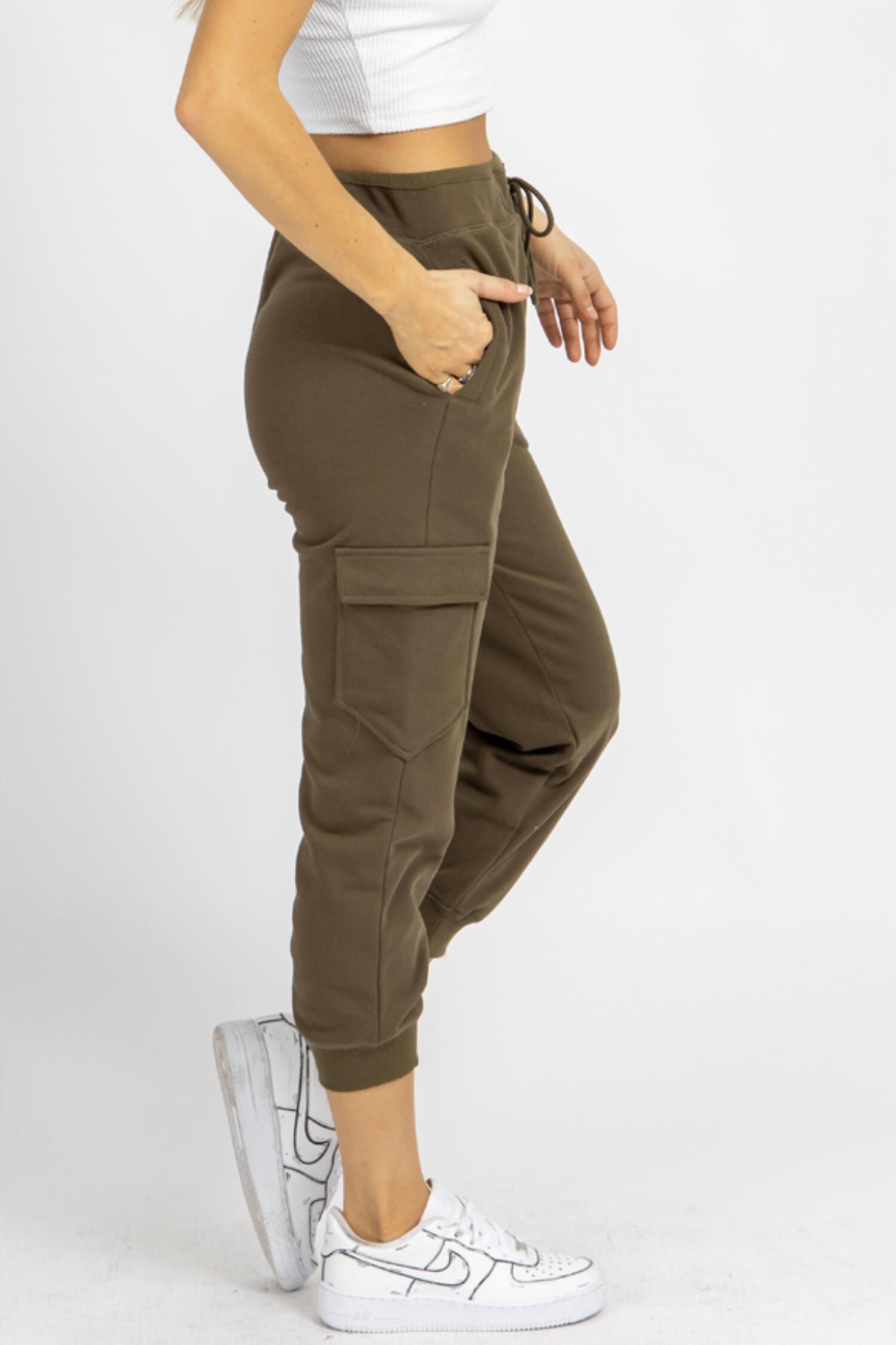 Cargo Relaxed Joggers, Olive / Olive Green, alternate image number 4