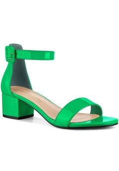 Open Toe Low Block Heel Ankle Strap Sandals