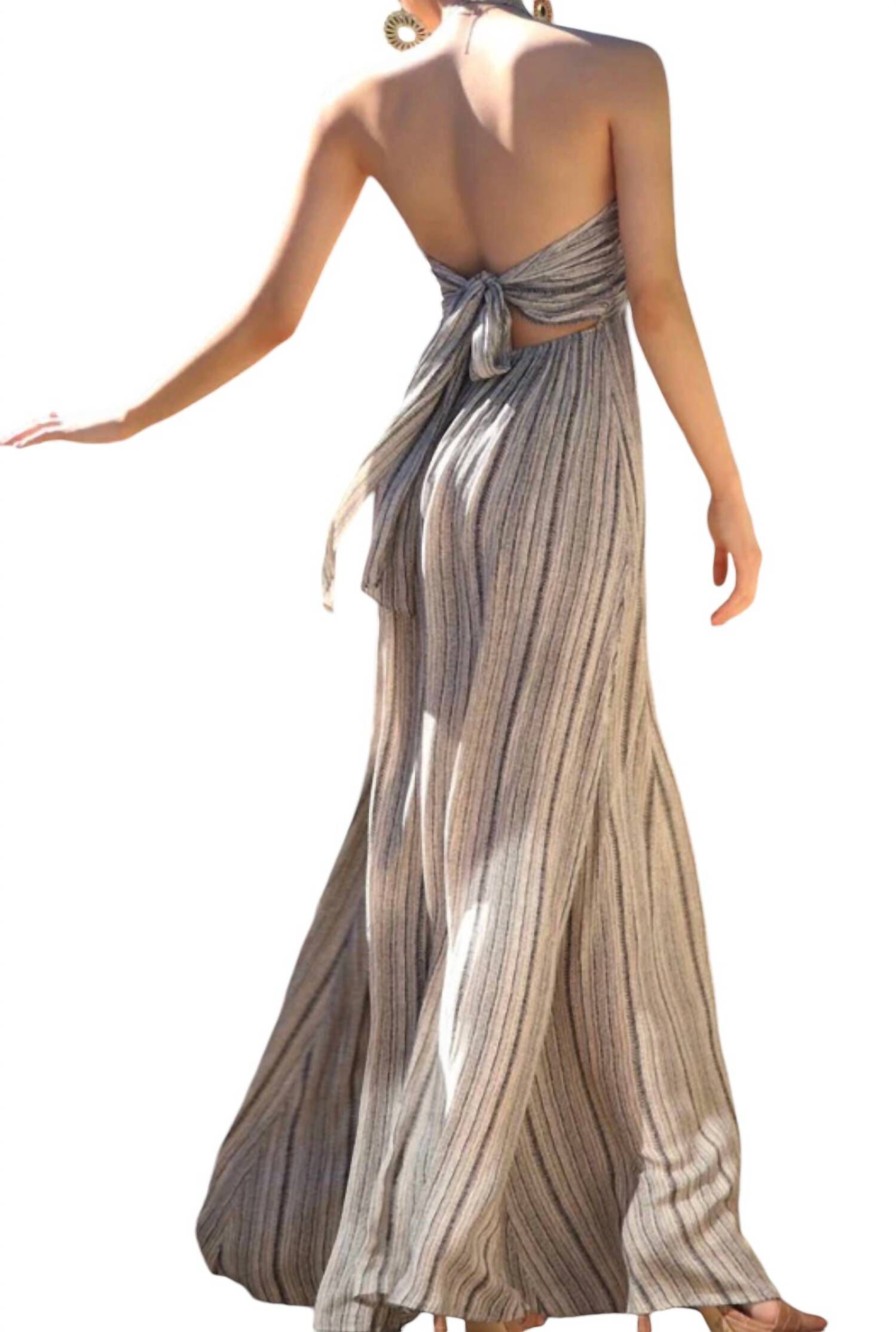 PRINTED V NECK MAXI WOVEN DRESS | Dia & Co