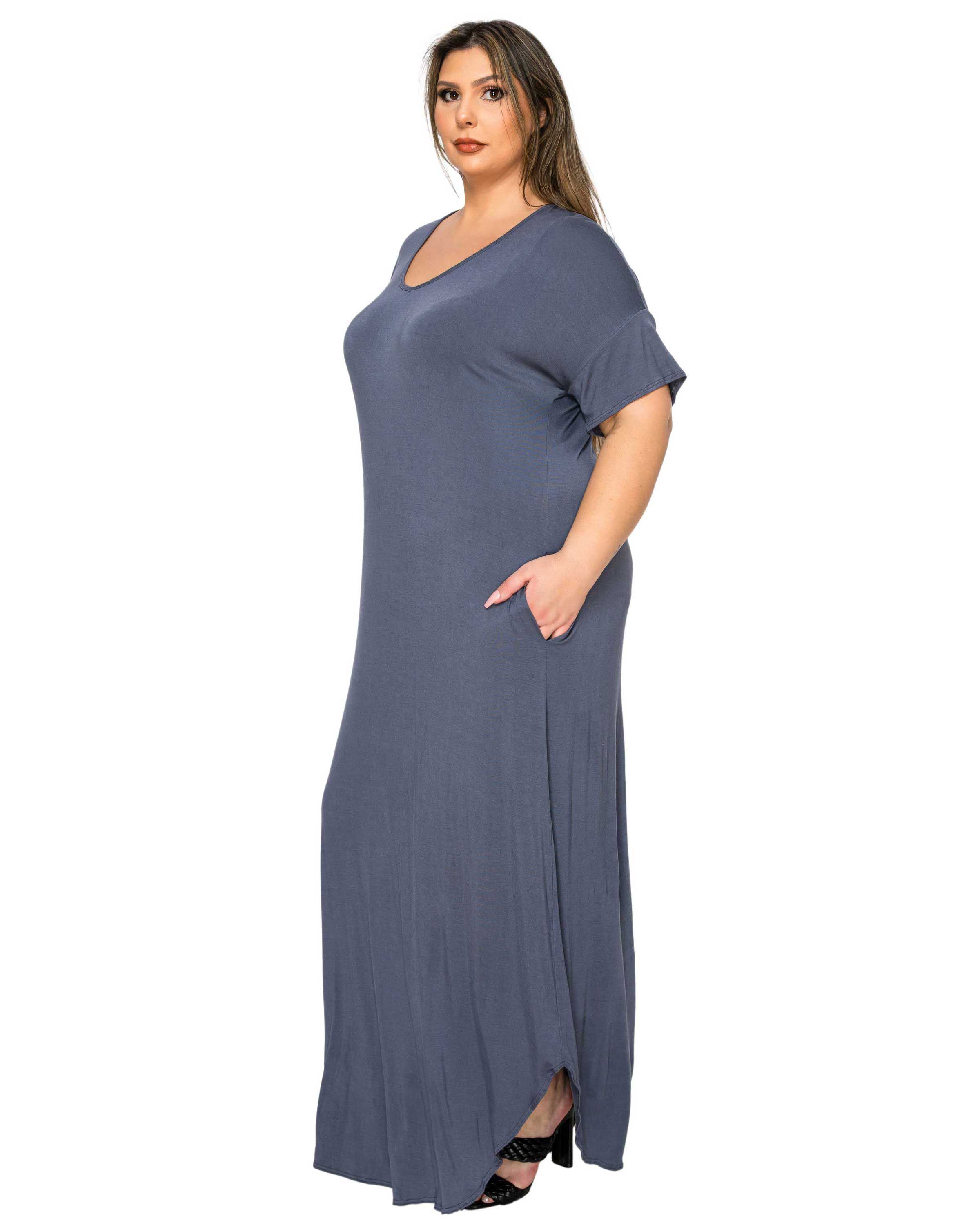 Scarlett Maxi Pocket Dress, Charcoal / Charcoal Grey, alternate image number 1