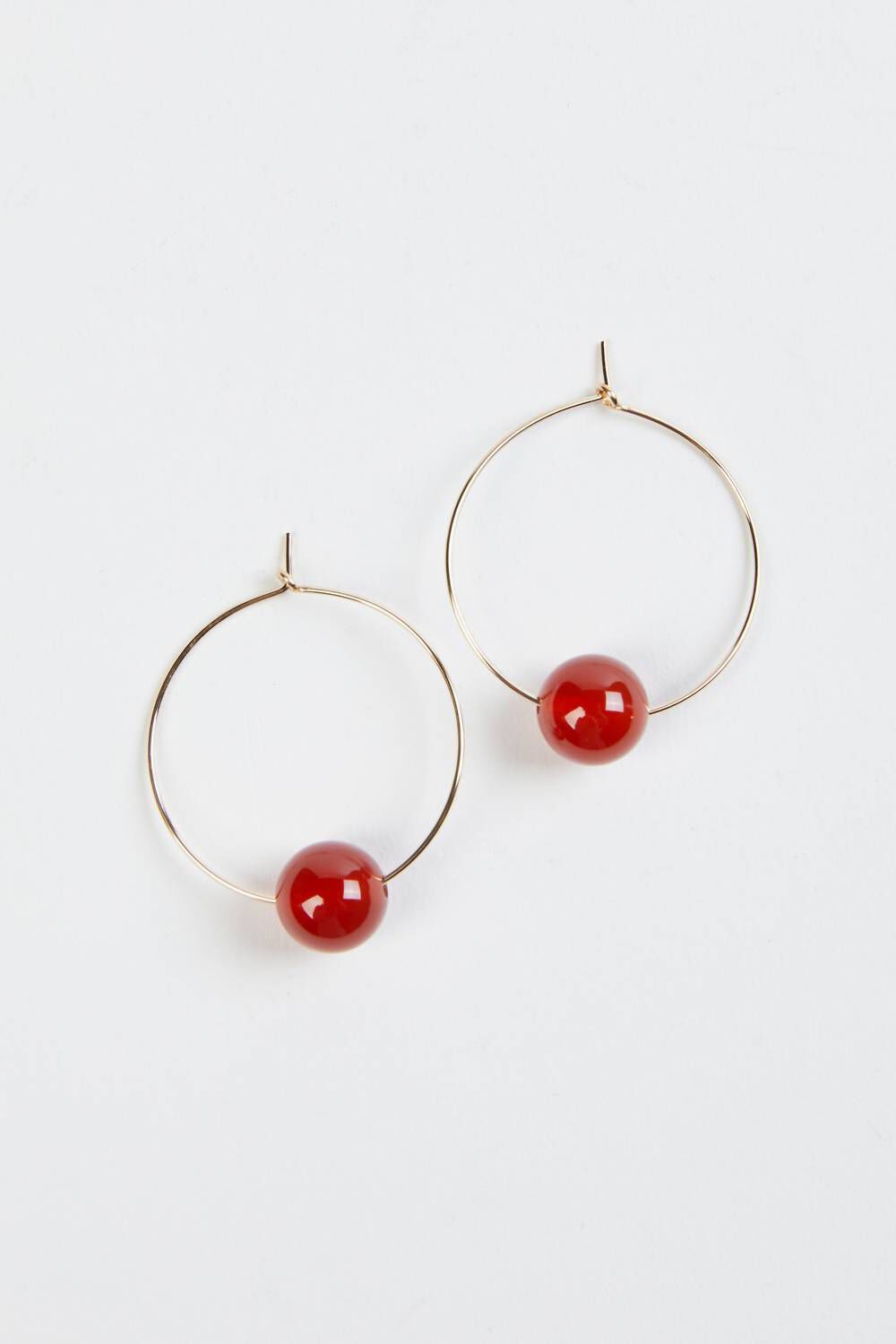 AUDREY HOOP EARRINGS IN GOLD, Gold / Gold, hi-res image number 0
