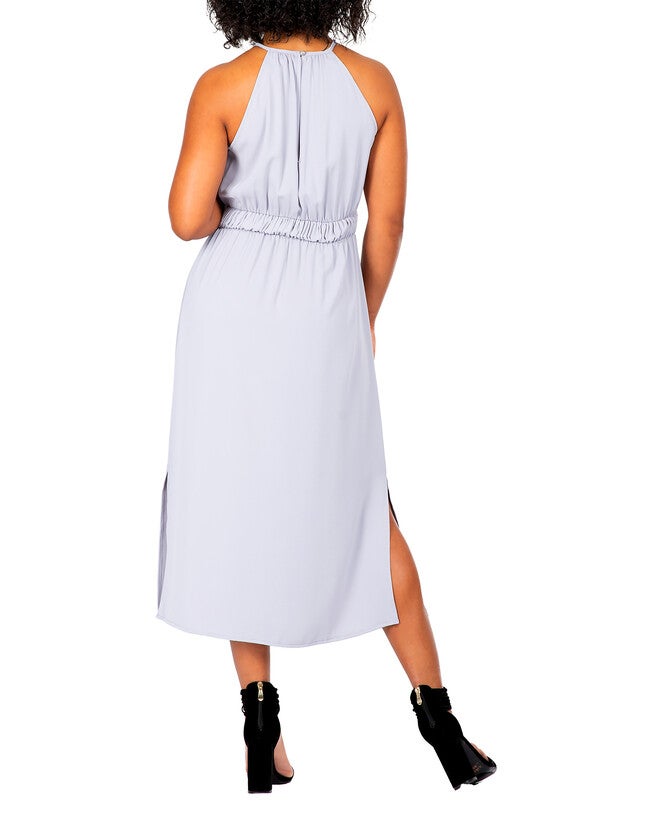 Cadence Women's Plus Size Halter Neck Elegant Flowy Maxi Dress, , alternate image number 6