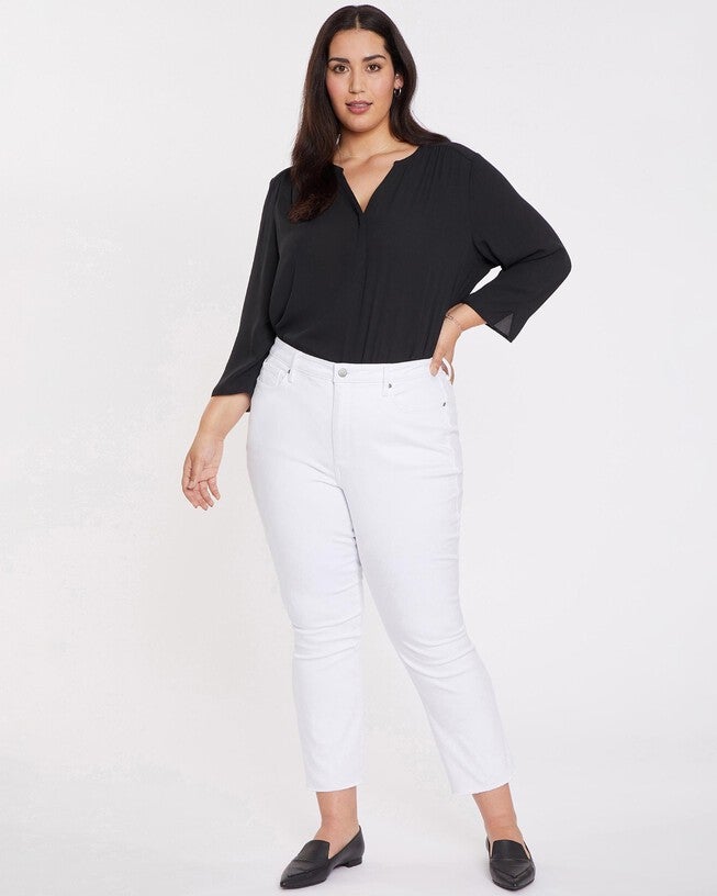 Slim Bootcut Ankle, Optic White / White, hi-res image number 0