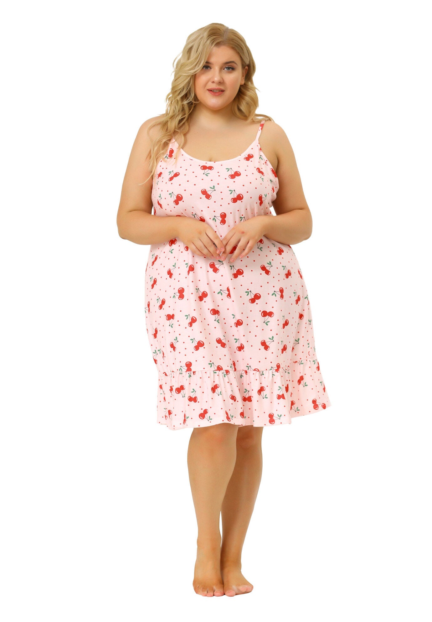 Chemise Printed Strap Nightwear Lingerie, Pink / Pink, alternate image number 3