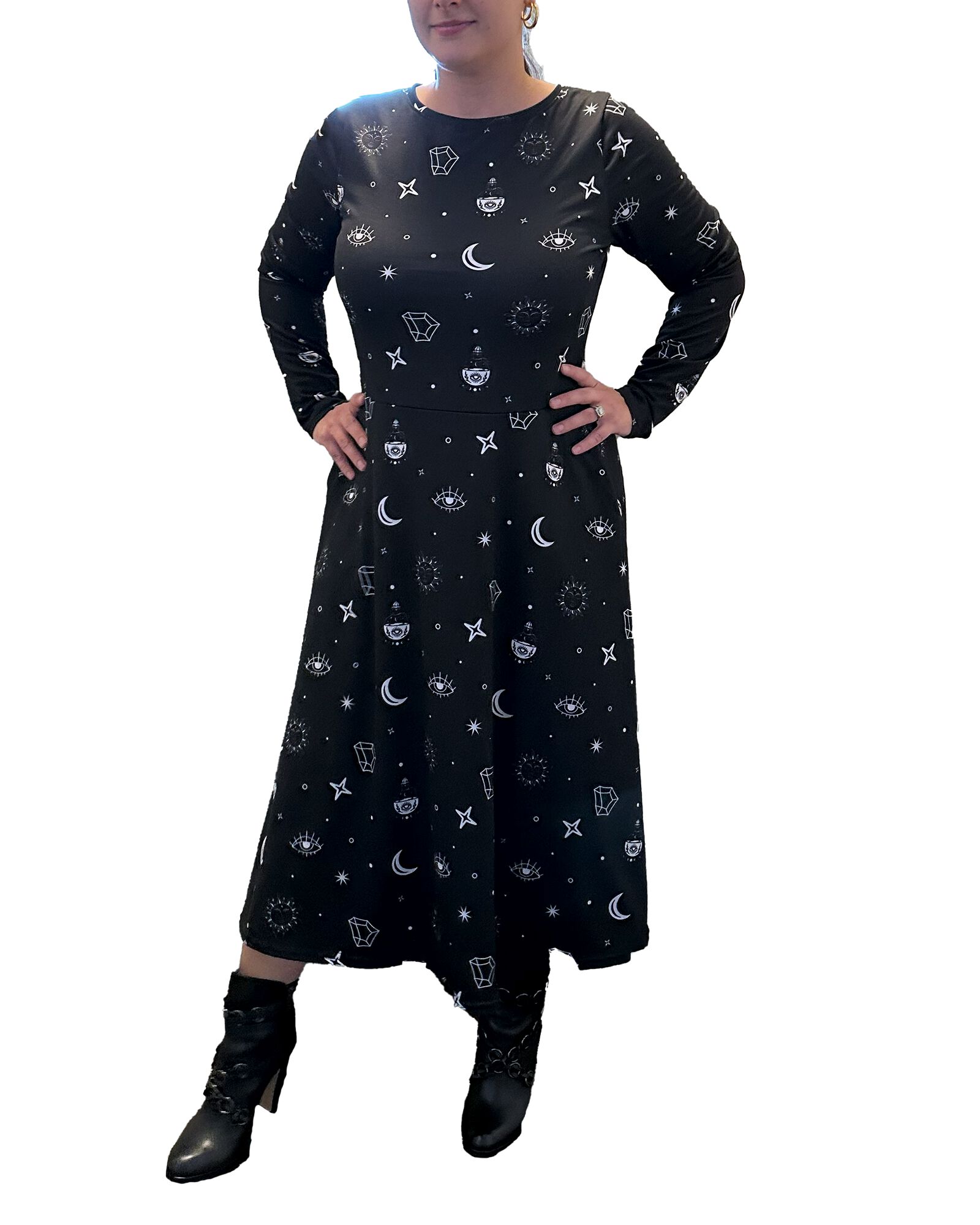 Cosmic Alchemy Long Sleeve Midi Dress, , alternate image number 4