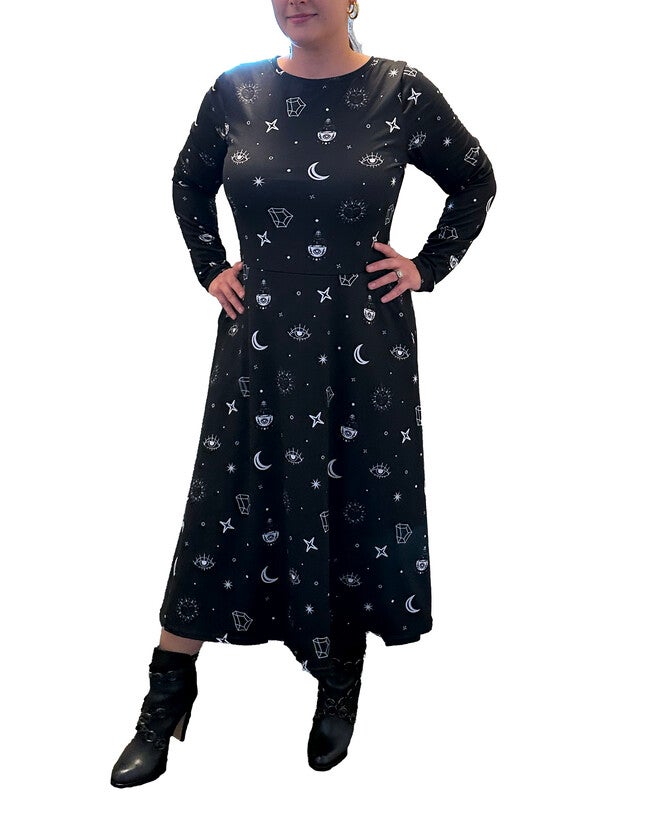 Cosmic Alchemy Long Sleeve Midi Dress, , alternate image number 4
