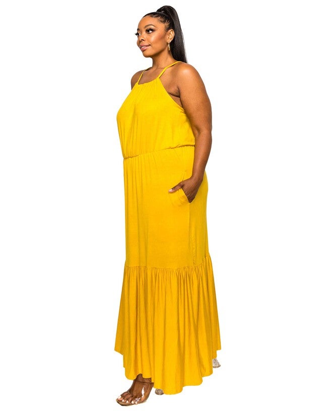 ARIANA MAXI DRESS, Mustard / Mustard, alternate image number 2