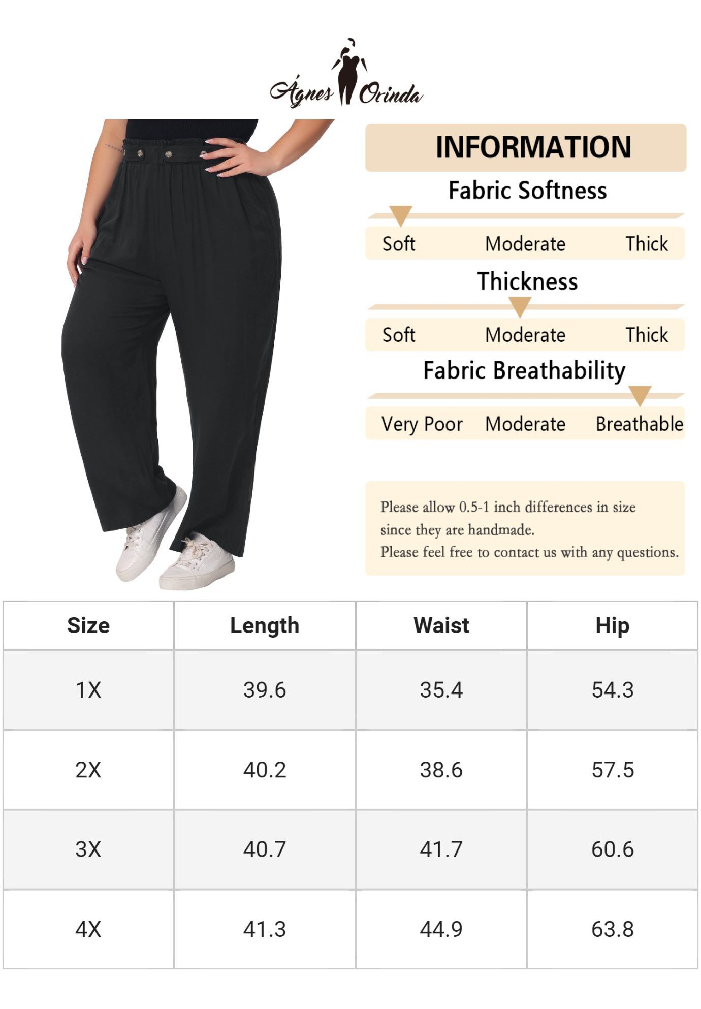 STRETCHY HIGH WAISTED WIDE LEG PALAZZO PANTS, Black / Black, alternate image number 4