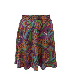 Smak Parlour Orange Psychedelic Daisy River Sweet Talk Flare Skirt