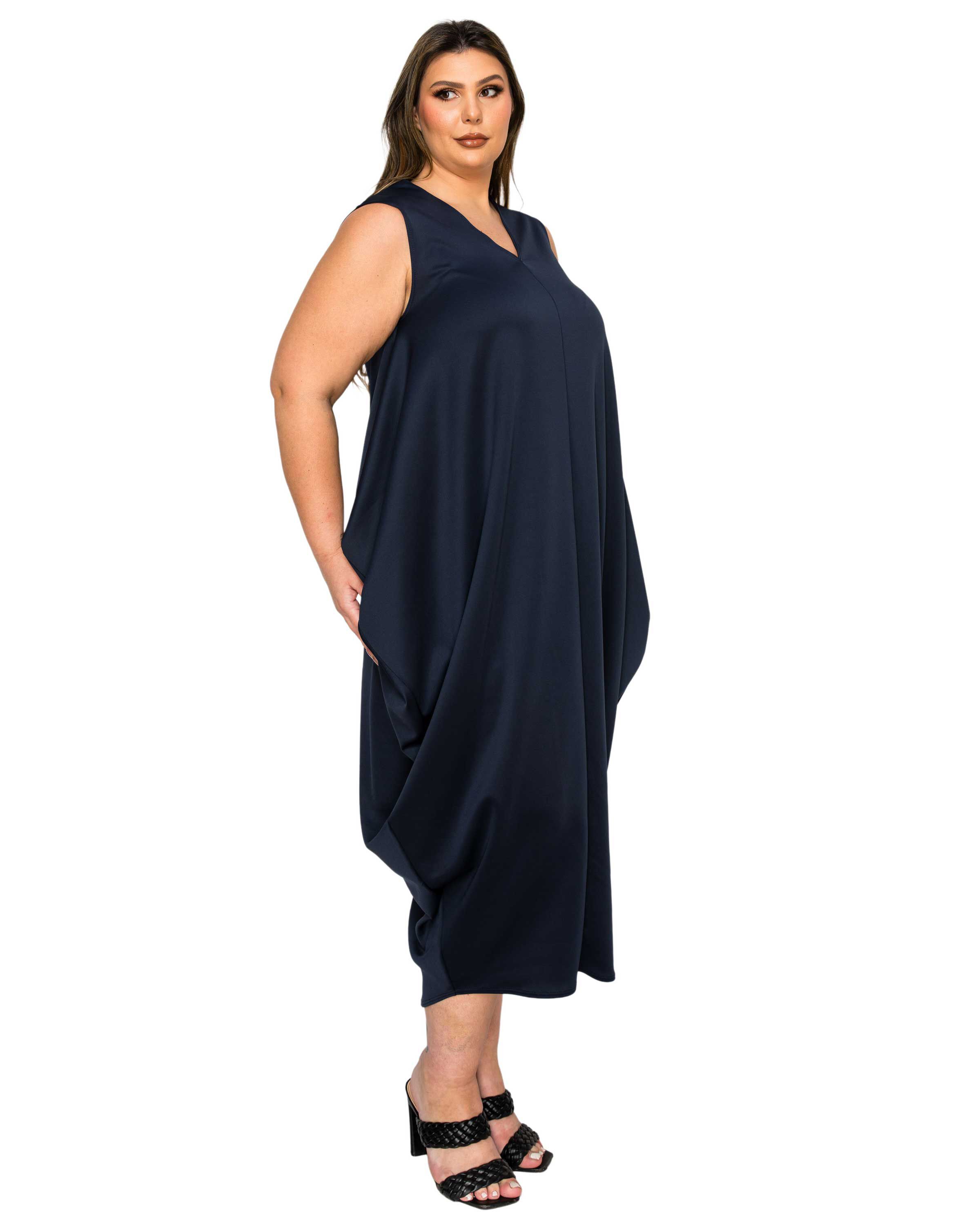 Clover Sleeveless Bubble Hem Dress, Navy / Navy, alternate image number 1