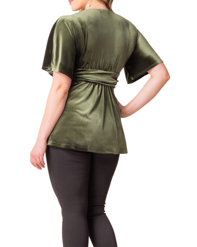 Park Avenue Velvet Top, OLIVE / Olive Green, alternate image number 1