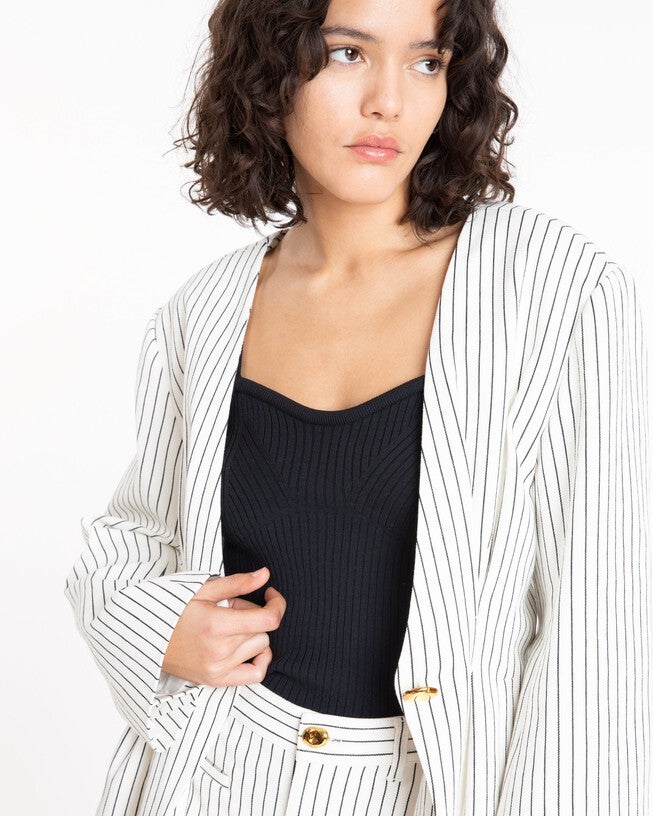 Peri Jacket, CREAMBLACK / White, hi-res image number 0