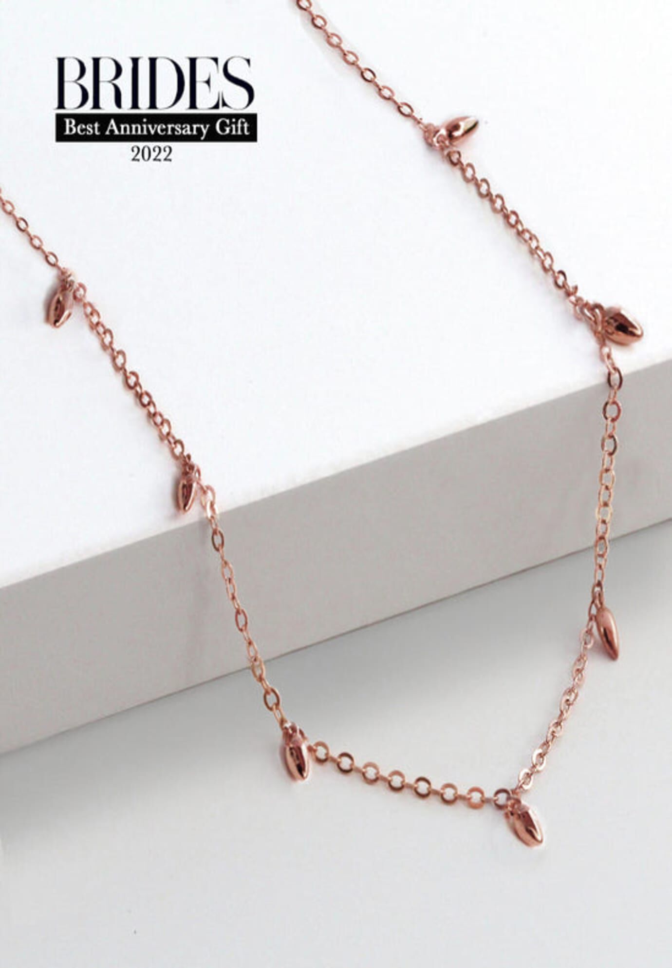 RICE Bead Chain Necklace, Rose Gold / Pink, hi-res image number 0