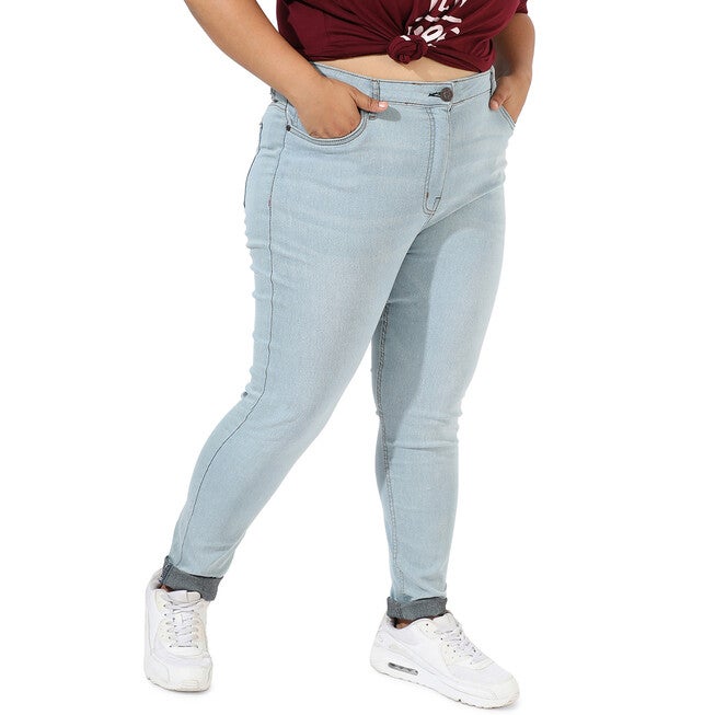 Light Blue Skinny Jeans, Light Blue / Light Blue, hi-res image number 0
