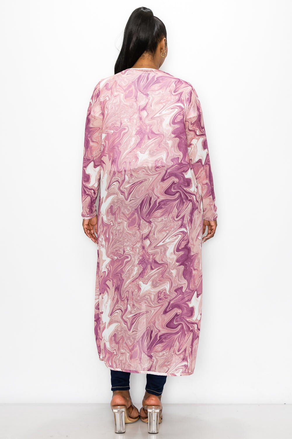 MEGAN SWIRL PRINT MESH CARDIGAN, , alternate image number 7