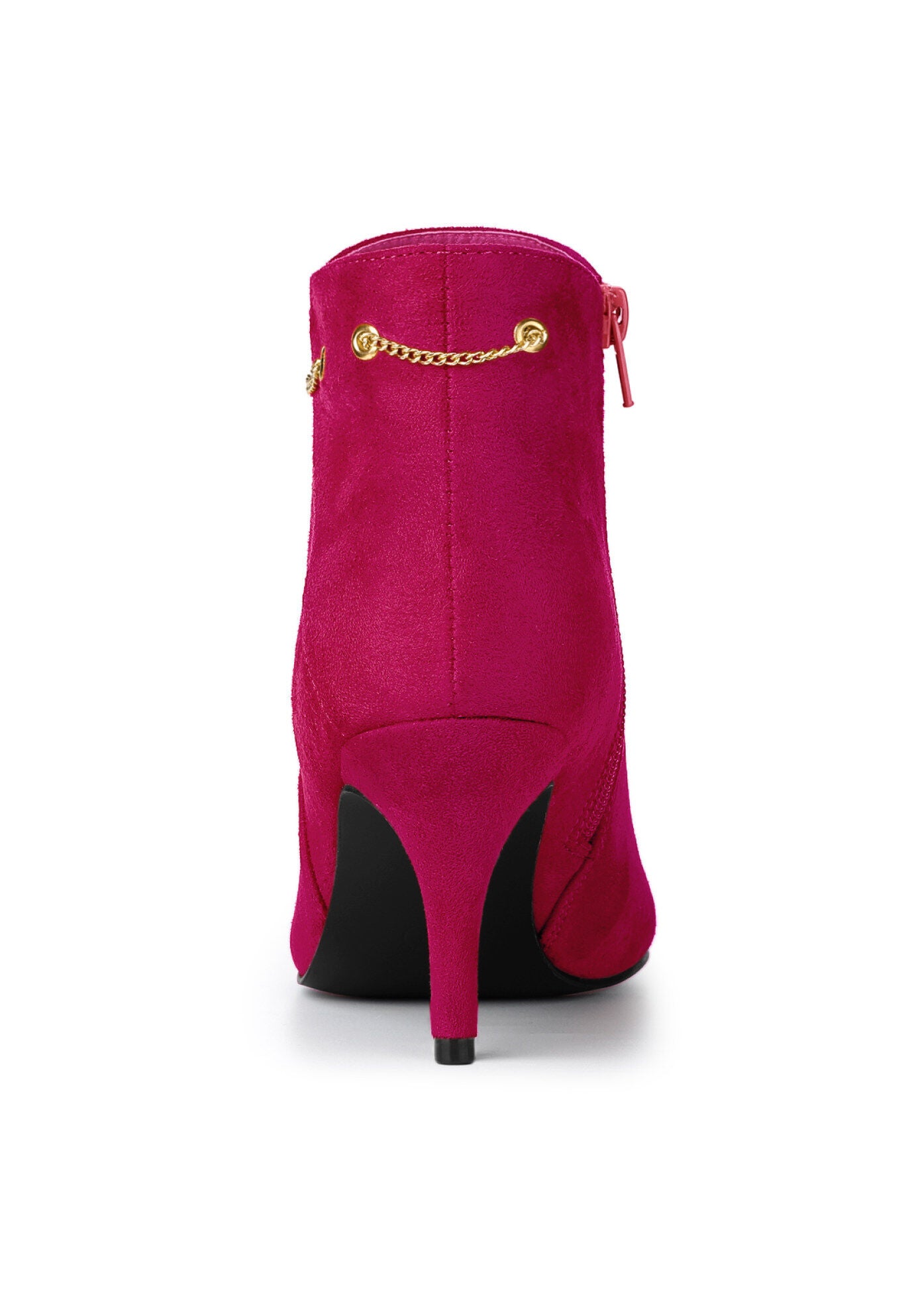 POINTED TOE ZIP STILETTO HEEL BOOTIES, HotPink / Pink, alternate image number 3