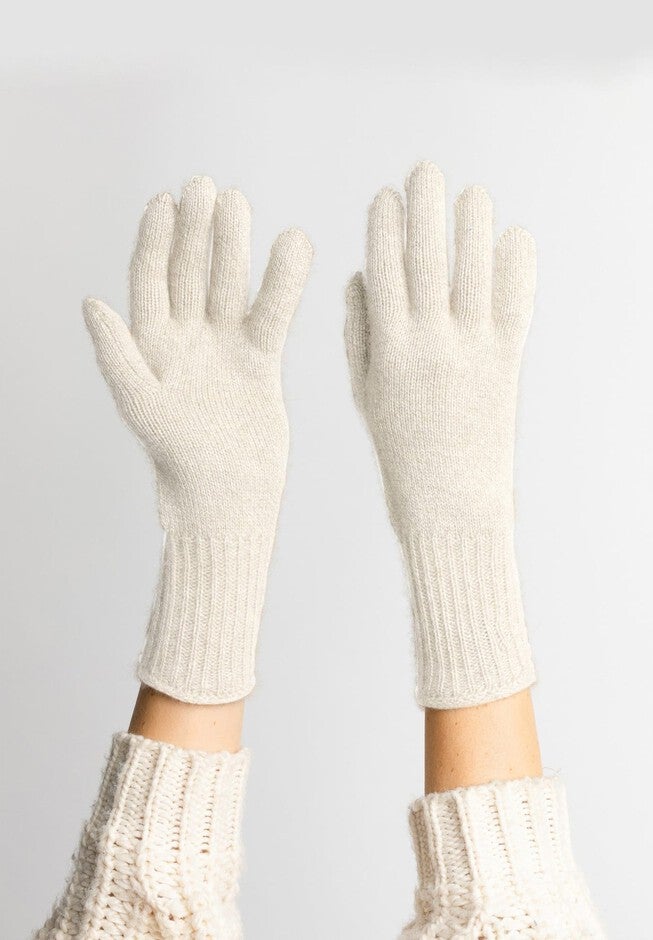 Cashmere Gloves, Ivory / Ivory, alternate image number 1