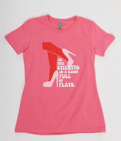 Unique Vintage Be The Stiletto Pink Fitted Womens Graphic Tee