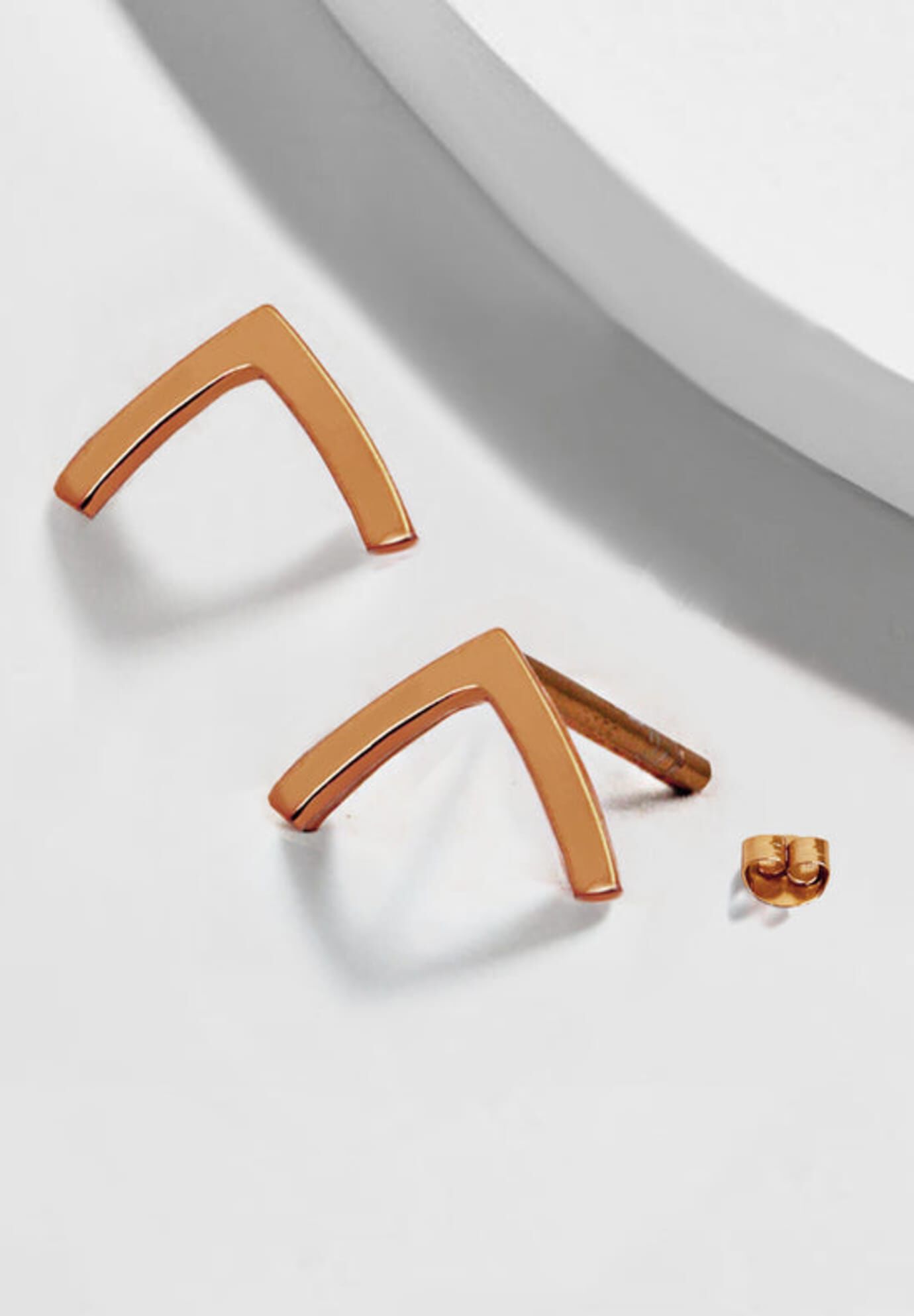 TRILL 2-Way Convertible Wishbone Studs, Rose Gold / Bronze, hi-res image number 0