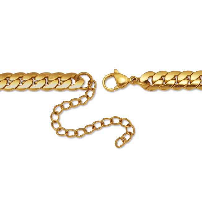 Yellow Gold Ion-Plated Stainless Steel Heart Bracelet And Necklace 16 Inch, , alternate image number null