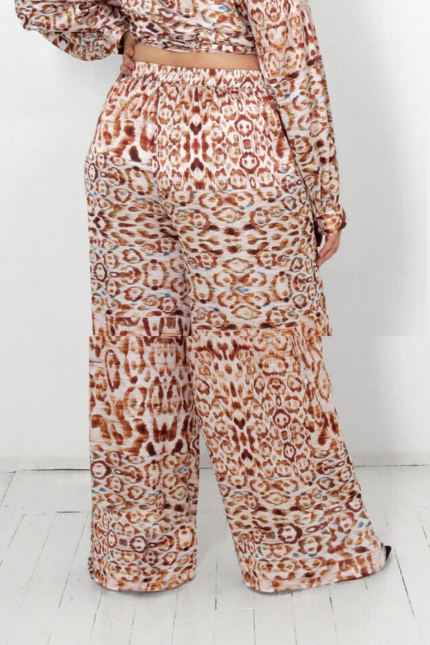 Dora Wide Leg Pants, Snow Leopard / Ivory, alternate image number 2