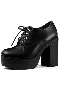 PLATFORM LACE UP CHUNKY HEEL BOOTIES