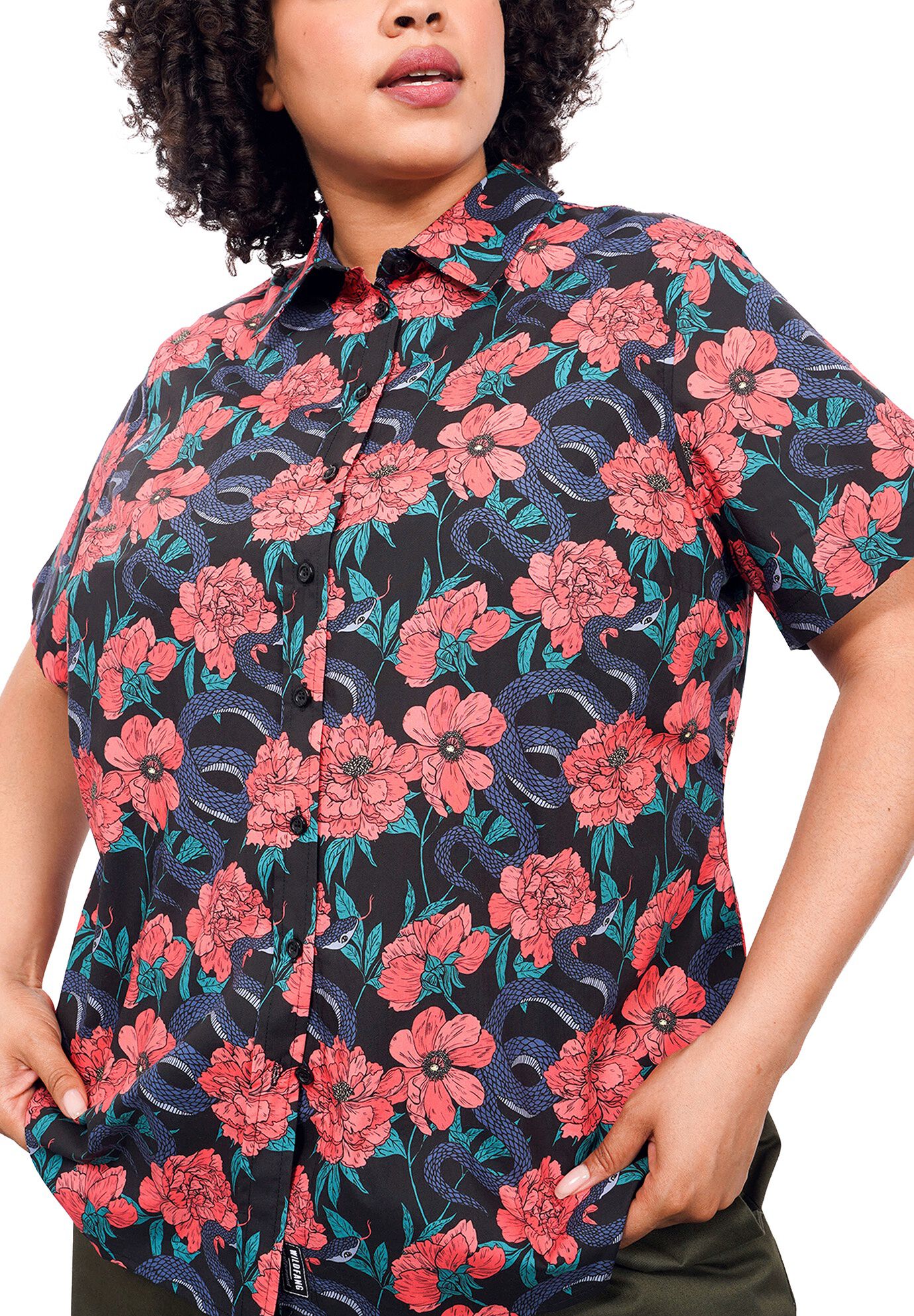 The Essential Button Up, GARDEN SNAKE WATERMELON / Pink, hi-res image number 0