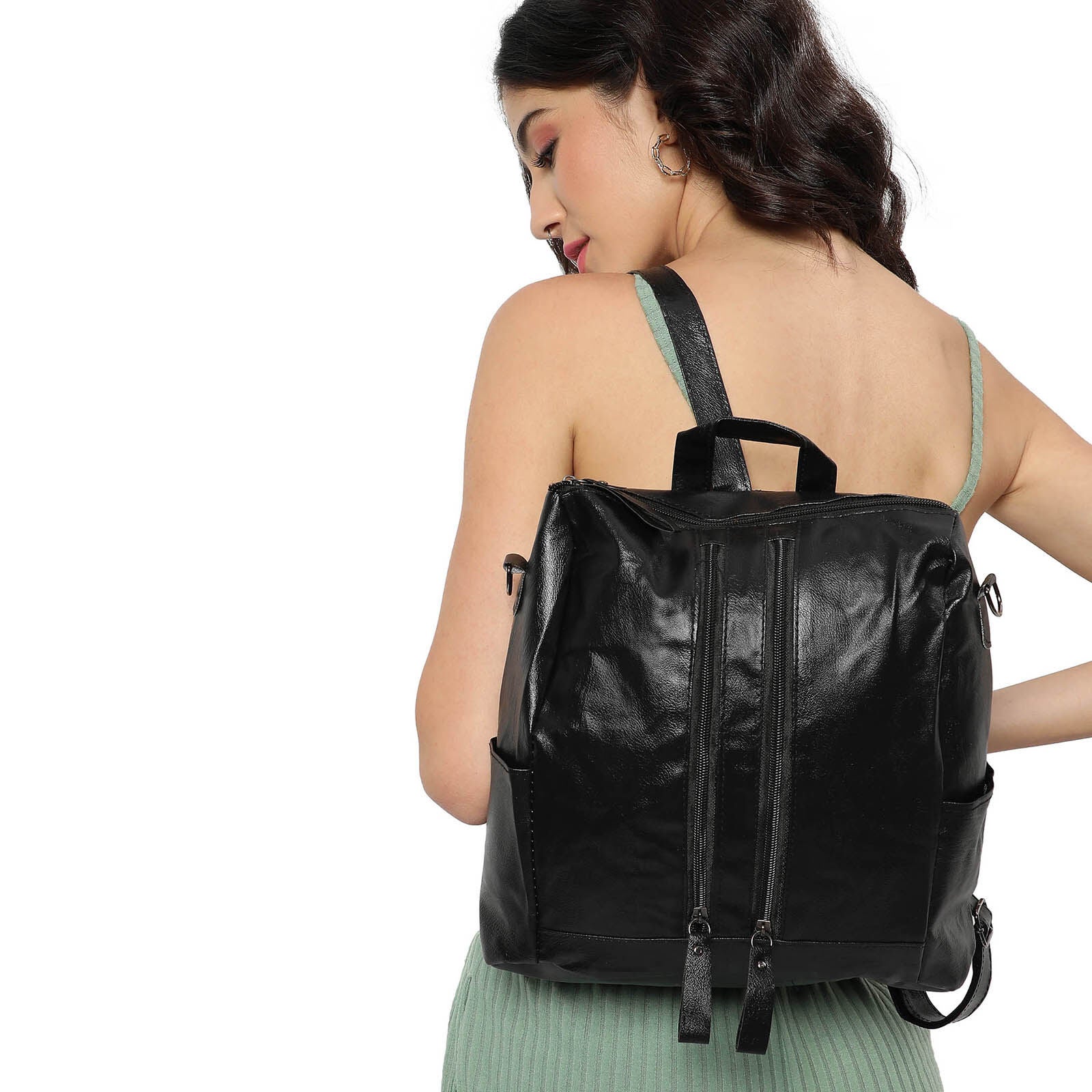 Haute Sauce Women's Double-Zip Backpack, Black / Black, alternate image number 2