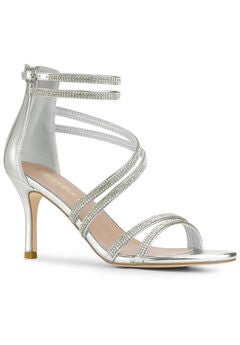 Ankle Strap Rhinestone Stiletto Heels Sandals