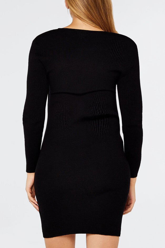 Giselle Versatile Bodycon Dress Long Sleeves Black, Black / Black, alternate image number 4