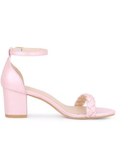 Chunky Heels Ankle Strap Braided Heel Sandals