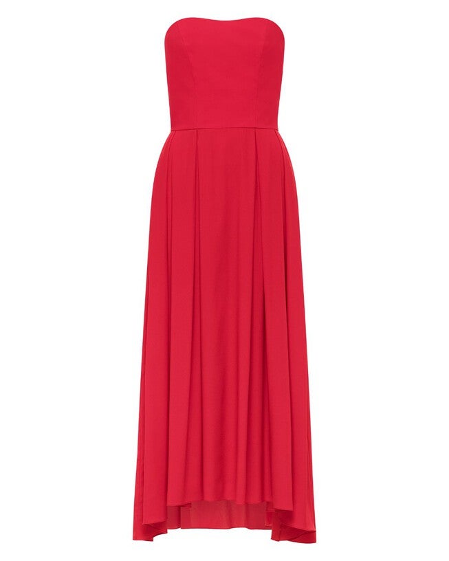 Ezra Charmeuse Midi Dress, Scarlett / Red, hi-res image number 0