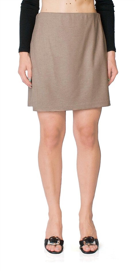 ASYMMETRIC PANELED SKIRT IN BIRCH, Birch / Brown, hi-res image number null